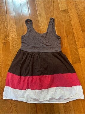 Anthropologie Brown and Gray Two-Tone Sleeveless Dress